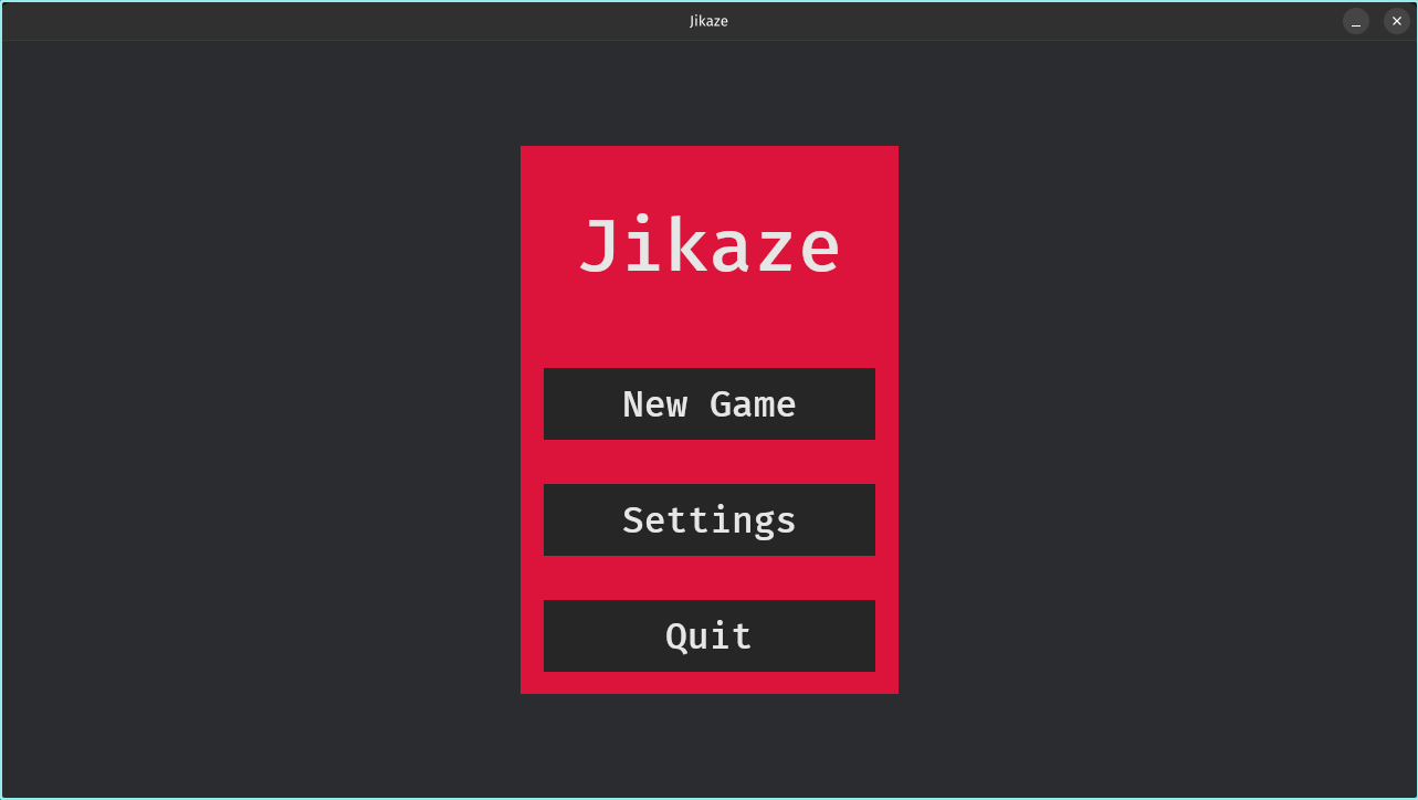 Jikaze main menu in Bevy 0.16